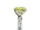 White gold Fancy Yellow Radiant  Solitaire Diamond Ring with Channel-Set Baguette Band and Four-Prong Setting_118