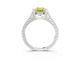 White gold Fancy Yellow Radiant  Solitaire Diamond Ring with Channel Set Band and Bezel Prong Setting_71