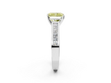 White gold Fancy Yellow Radiant  Solitaire Diamond Ring with Channel-Set Band and Four-Prong Setting_5