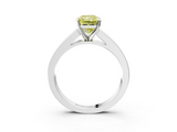 White gold Fancy Yellow Radiant  Solitaire Diamond Ring with Channel-Set Band and Four-Prong Setting_6