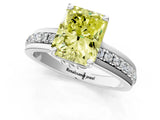 White gold Fancy Yellow Radiant  Solitaire Diamond Ring with Channel Set Band and Six-Prong Setting_49
