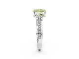 White gold Fancy Yellow Radiant  Solitaire Diamond Ring with Channel Set Band and Six-Prong Setting_50