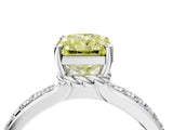 White gold Fancy Yellow Radiant  Solitaire Diamond Ring with Channel Set Band and Six-Prong Setting_52