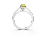 White gold Fancy Yellow Radiant  Solitaire Diamond Ring with Four-Prong Setting and Classic Band_6