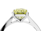 White gold Fancy Yellow Radiant  Solitaire Diamond Ring with Four-Prong Setting and Tapered Band 5