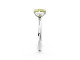 White gold Fancy Yellow Radiant  Solitaire Diamond Ring with Four-Prong Setting on a Plain Band_58