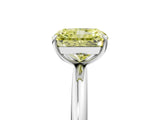 White gold Fancy Yellow Radiant  Solitaire Diamond Ring with Four-Prong Setting on a Plain Band_61