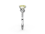 White gold Fancy Yellow Radiant  Solitaire Diamond Ring with Pavé Band and Four-Prong Setting_79