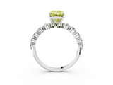 White gold Fancy Yellow Radiant  Solitaire Diamond Ring with Pave Band and Four-Prong Setting_199