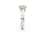 White gold Fancy Yellow Radiant  Solitaire Diamond Ring with Pave Band and Six-Prong Setting_34