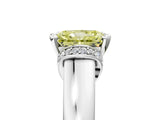White gold Fancy Yellow Radiant  Solitaire Diamond Ring with Pave Band and Six-Prong Setting_37