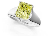 White gold Fancy Yellow Radiant  Solitaire Diamond Ring with Six-Prong Cathedral Setting_34