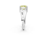 White gold Fancy Yellow Radiant  Solitaire Diamond Ring with Six-Prong Cathedral Setting_34