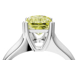 White gold Fancy Yellow Radiant  Solitaire Diamond Ring with Six-Prong Cathedral Setting_36