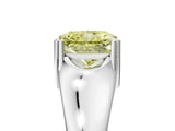 White gold Fancy Yellow Radiant  Solitaire Diamond Ring with Six-Prong Cathedral Setting_37