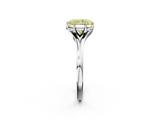 White gold Fancy Yellow Radiant  Solitaire Diamond Ring with Six-Prong Setting and Tapered Band_19