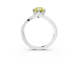 White gold Fancy Yellow Radiant  Solitaire Diamond Ring with Six-Prong Setting and Tapered Band_20
