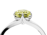 White gold Fancy Yellow Radiant  Solitaire Diamond Ring with Six-Prong Setting and Tapered Band_21