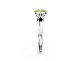 White gold Fancy Yellow Radiant  Solitaire Diamond Ring with Six-Prong Setting on a Classic Band_5