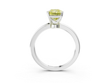 White gold Fancy Yellow Radiant  Solitaire Diamond Ring with Six-Prong Setting on a Classic Band_6
