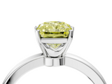 White gold Fancy Yellow Radiant  Solitaire Diamond Ring with Six-Prong Setting on a Classic Band_7