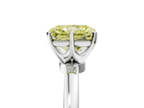 White gold Fancy Yellow Radiant  Solitaire Diamond Ring with Six-Prong Setting on a Classic Band_8