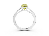 White gold Fancy Yellow Radiant  Solitaire Diamond Ring with Split Shank and Four-Prong Setting_23