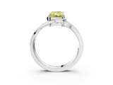 White gold Fancy Yellow Radiant  Solitaire Diamond Ring with Split Shank and Prong Setting_43