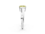 White gold Fancy Yellow Radiant  Solitaire Diamond Ring with Tapered Band and Four-Prong Setting_51
