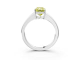 White gold Fancy Yellow Radiant  Solitaire Diamond Ring with Tapered Band and Four-Prong Setting_52