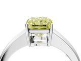 White gold Fancy Yellow Radiant  Solitaire Diamond Ring with Tapered Band and Four-Prong Setting_53