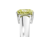 White gold Fancy Yellow Radiant  Solitaire Diamond Ring with Tapered Band and Four-Prong Setting_53