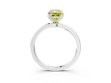 White gold Fancy Yellow Radiant  Solitaire Diamond Ring with Thin Band and Four-Prong Setting_39