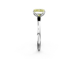 White gold Fancy Yellow Radiant  Solitaire Diamond Ring with Thin Band and Four-Prong Setting_5