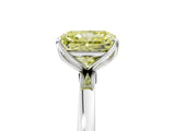 White gold Fancy Yellow Radiant  Solitaire Diamond Ring with Thin Band and Four-Prong Setting_89