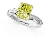 White gold Fancy Yellow Radiant  Solitaire Diamond Twisted Band with Four-Prong Setting_62