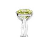 White gold Fancy Yellow Radiant  Solitaire Diamond Twisted Band with Four-Prong Setting_72