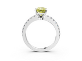 White gold Fancy Yellow Radiant  Solitaire Diamond with Pavé Band and Four-Prong Setting_59