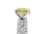 White gold Fancy Yellow Radiant  Solitaire Diamond with Pave and Channel Set Band_64
