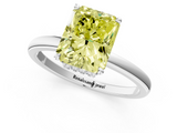 White gold Fancy Yellow Radiant  Solitaire Engagement Ring with Cathedral Band and Four-Prong Setting_22