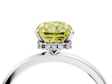 White gold Fancy Yellow Radiant  Solitaire Engagement Ring with Cathedral Band and Four-Prong Setting_25