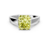 White gold Fancy Yellow Radiant  Solitaire Engagement Ring with Four-Prong Setting and Tapered Band_3
