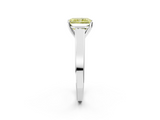 White gold Fancy Yellow Radiant  Solitaire Engagement Ring with Four-Prong Setting and Tapered Band_5
