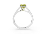 White gold Fancy Yellow Radiant  Solitaire Engagement Ring with Four-Prong Setting and Tapered Band_6