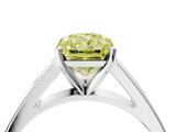 White gold Fancy Yellow Radiant  Solitaire Engagement Ring with Four-Prong Setting and Tapered Band_7