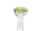 White gold Fancy Yellow Radiant  Solitaire Engagement Ring with Four-Prong Setting and Tapered Band_8