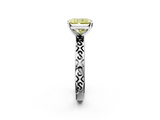 White gold Fancy Yellow Radiant  Solitaire Engagement Ring with Scrollwork Band and Four-Prong Setting_119