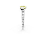 White gold Fancy Yellow Radiant  Solitaire Floral Milgrain Engagement Ring_33