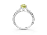 White gold Fancy Yellow Radiant  Solitaire Floral Milgrain Engagement Ring_34