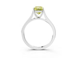 White gold Fancy Yellow Radiant  Solitaire Heart Prong Engagement Ring with Tapered Band_76